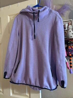 Old Navy Lavender Hooded Fleece Pullover with Black Trim